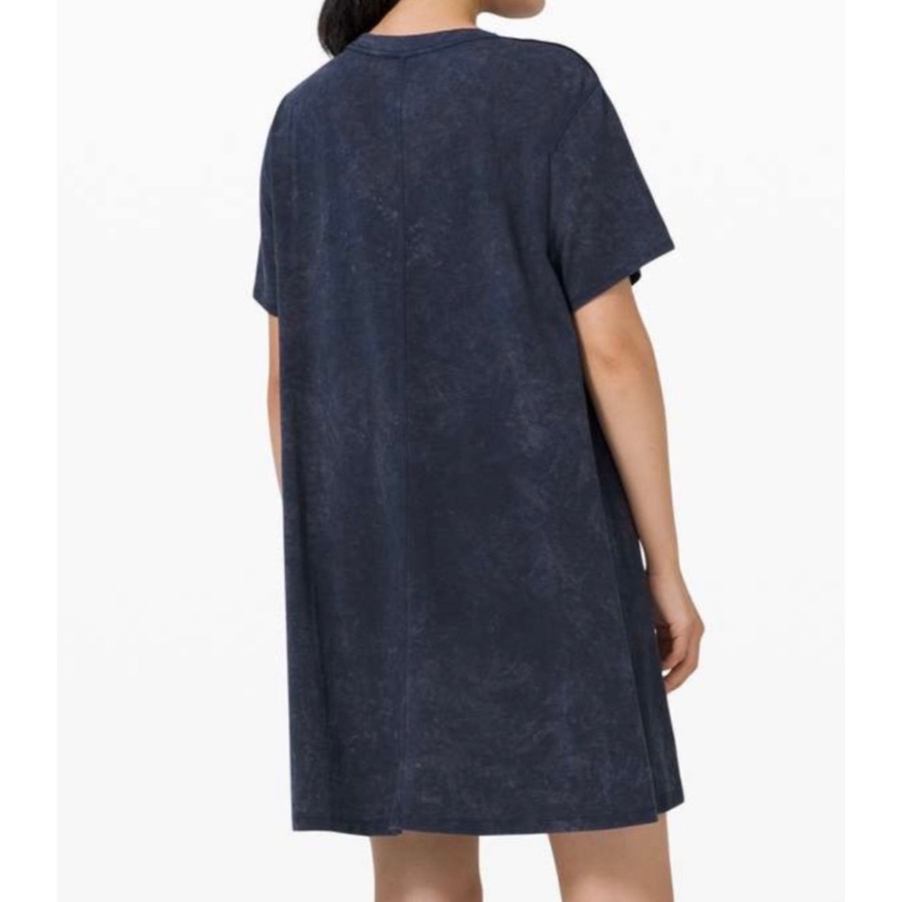 Lululemon All Yours Tee Dress Cloud Wash Navy Blue Size 12 - Picture 3 of 10
